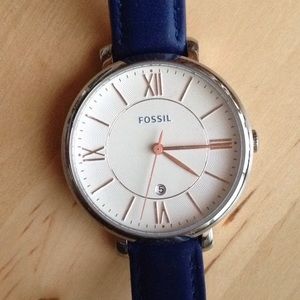 Fossil watch blue leather strap